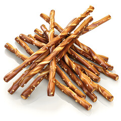 Clipart illustration of pretzel sticks on a white background. Suitable for crafting and digital design projects.[A-0003]