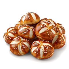 Clipart illustration of pretzel buns on a white background. Suitable for crafting and digital design projects.[A-0003] - obrazy, fototapety, plakaty