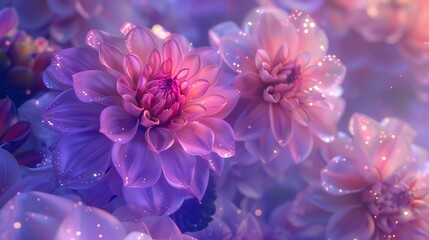 the enchanting dance of Dahlia blooms in the moonlight, weaving a spellbinding tapestry along the midnight trail..