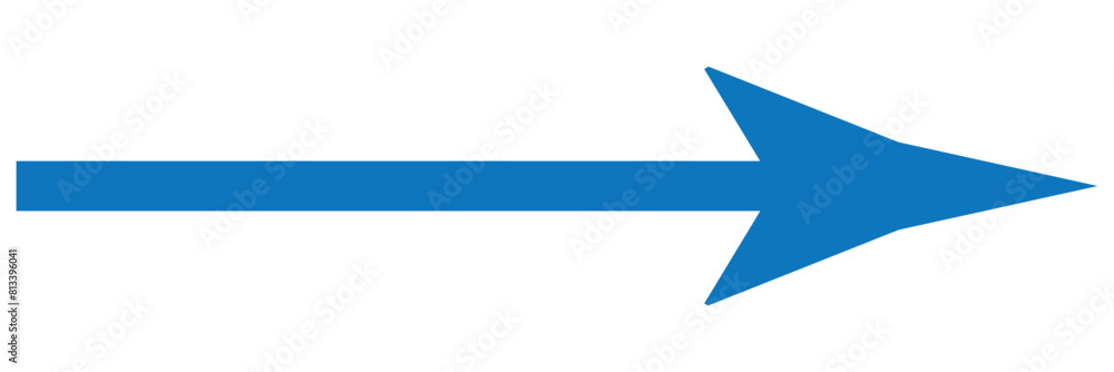 Poster printstraight long arrow, left thin line, orange cursor, horizontal element, thick pointer vector ic
