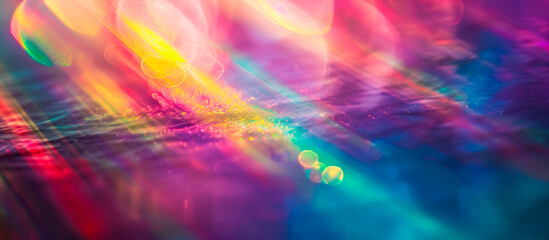 Abstract holographic iridescent rainbow flare overlay background