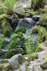small outdoor waterfall