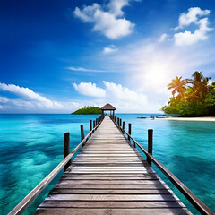 wooden pier on the beach