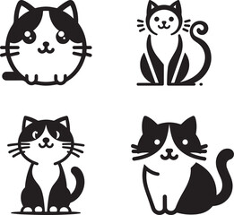 Cat vector collection, cat stickers, stickers, cute illustrations, cute vector, vector collection