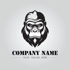 Gorilla Head symbol logo company vector image on the white background