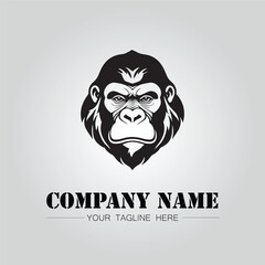 Gorilla Head symbol logo company vector image on the white background