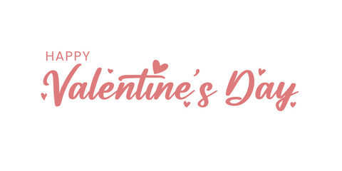 Happy Valentines day text Lettering heart shape . Vector illustration