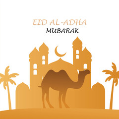 eid al adha mubarak card logo design
