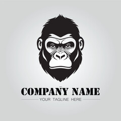 Gorilla Head symbol logo company vector image on the white background