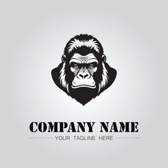 Gorilla Head symbol logo company vector image on the white background