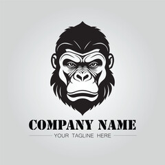 Gorilla Head symbol logo company vector image on the white background