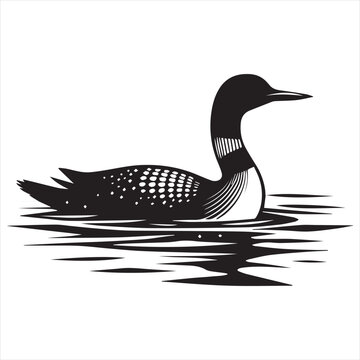 recommend clip art: Loon silhouette vector art illustration with white background