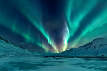 Naklejka premium A vibrant illustration of northern lights