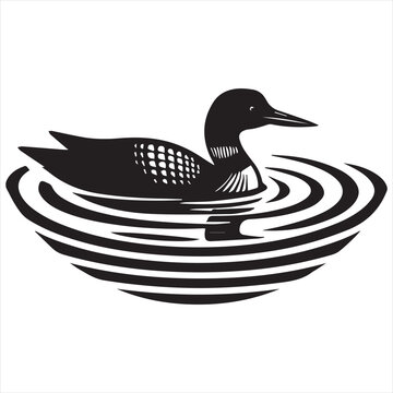 recommend clip art: Loon silhouette vector art illustration with white background