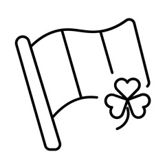 Ireland Flag Icon With Thin Line Style