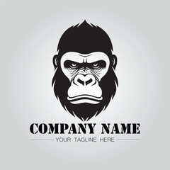 Gorilla Head symbol logo company vector image on the white background