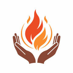 Care hands with fire logo icon vector illustration 