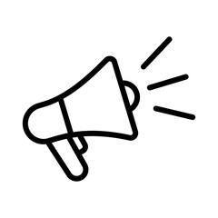 Megaphone Icon Vector Logo Design with sound, linear icon. Advertising and distribution. Vector Illustration.