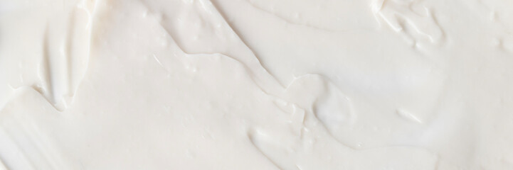 Abstract white cream texture , cosmetic banner, close up