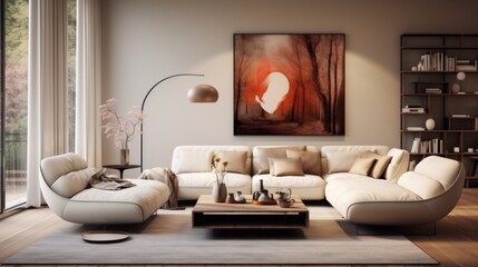 Generative AI Chic toddler's abode, modern elegance ::1 realistic photo, sleek design elements, muted tones, stylish furniture, contemporary ambiance