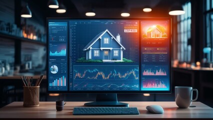 Advanced Real Estate Market Analysis Displayed on Digital Dashboard
