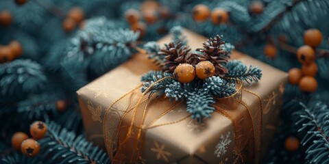 box gift, Full of elements of the New Year's flavor, golden ratio composition, clean sharp focus, shot on sony a7iv, sigma 75mm f1