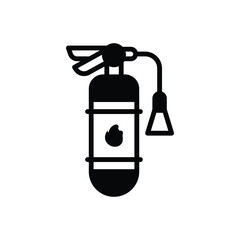 Black solid icon for extinguisher