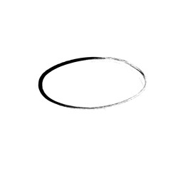 Hand drawn black circle and ovals. Highlight circle frames. Ellipses in doodle style. Vector illustration isolated on transparent background