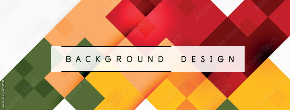 Aufkleber a colorful background with squares and the words background design high quality