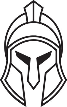 recommend clip art: Spartan helmet icon. Outline illustration of spartan helmet  icon for web