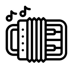 Piano Icon With Line Style 