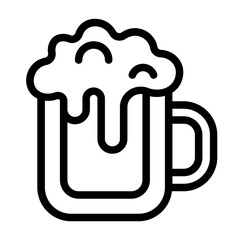Beer Icon With Line Style 
