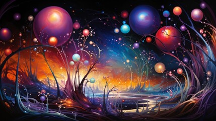 Generative AI Enchanting carnival swirl, vivid dreamscape