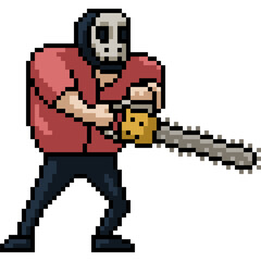 Obraz premium pixel art of dangerous mask murderer
