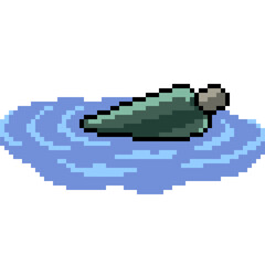 Obraz premium pixel art of bottle on water