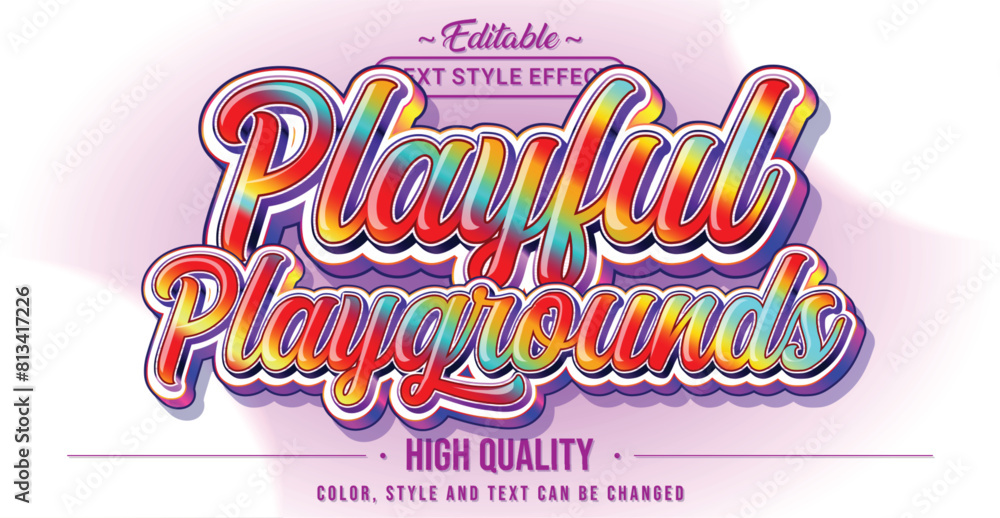 Fototapete Editable text style effect - Playful Playgrounds text style theme.