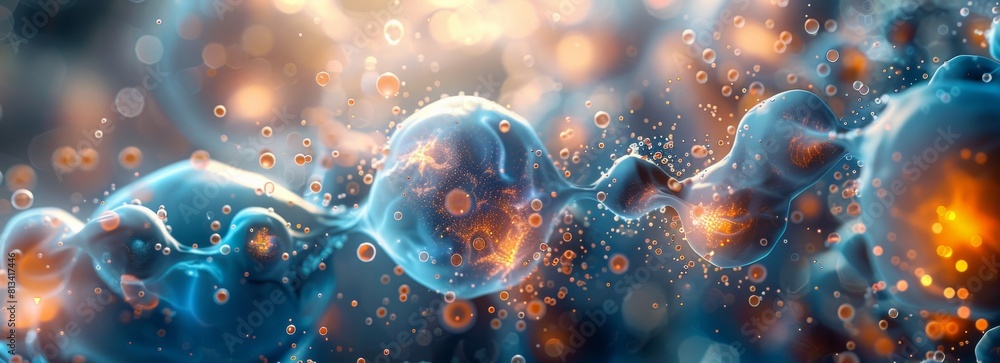 Poster a cluster of blue bubbles suspended in mid-air, hovering against a blank background. the bubbles app