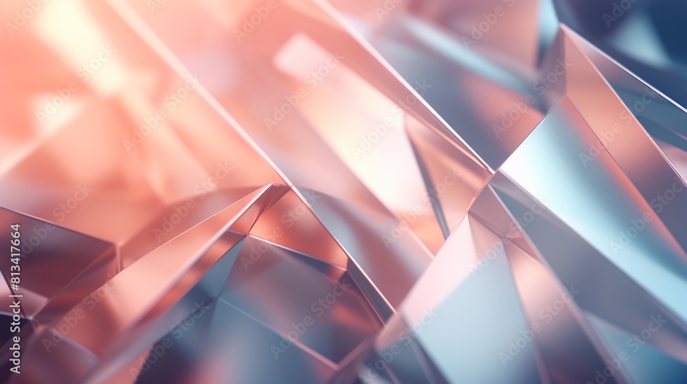 Poster generative ai intersecting geometric shapes in pastel hues forming an abstract backdrop.