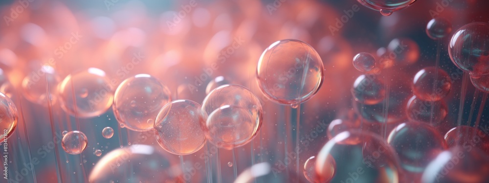 Poster Generative AI Layers of translucent circles overlapping to produce an abstract and ethereal scene.