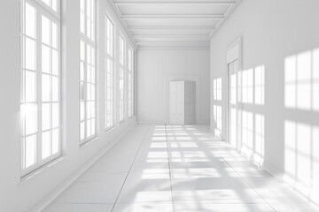3D White Interior Background