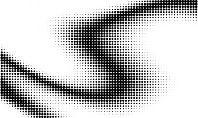 Fototapeta premium Monochrome gradient halftone dots background. Overlay png illustration. Abstract grunge dots on transparent background