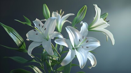 Elegant Blooming Lilies with Buds Cut Out in 8K Resolution

