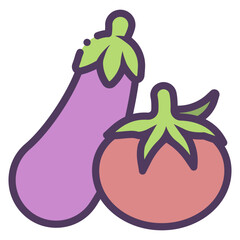 eggplant and tomato icon