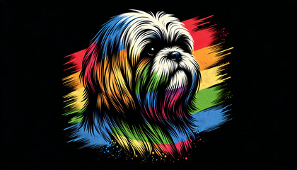 Shih Tzu Dog Equality in pride month vector illustration Concept for respecting and supporting the diversity of Gay Lesbian transgenders Celebrate Pride Month with Rainbow LGBTQ+ flag