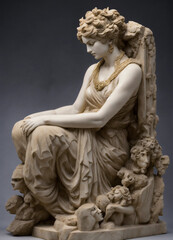 Sculpture of a Greek goddess made of marble, daughter of hades