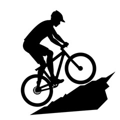 Naklejka premium silhouette of a cyclist
