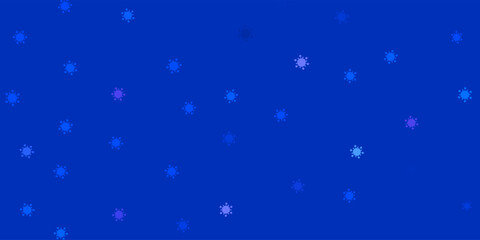 Light pink, blue vector backdrop with virus symbols.