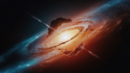 New amazing abstract seamless cosmic space nebula black hole planets colorful background