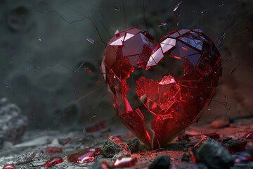 a broken heart as an illustration 