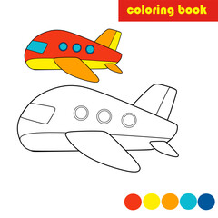 Coloring book for kids, plane vector